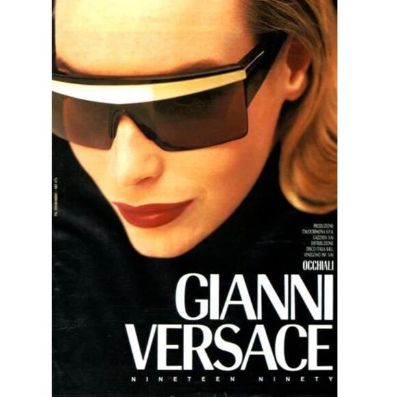 Vintage Gianni Versace Shield Sunglasses Blue Visor 1990s Y2K MOD 676 COL 900 BL main image 12